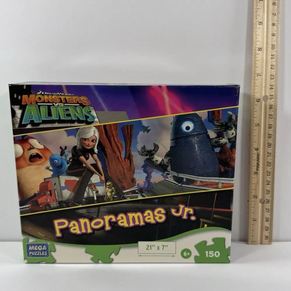 Monsters vs Aliens Panoramas Jr Jigsaw Mega Puzzle 150 Pieces Factory Sealed New